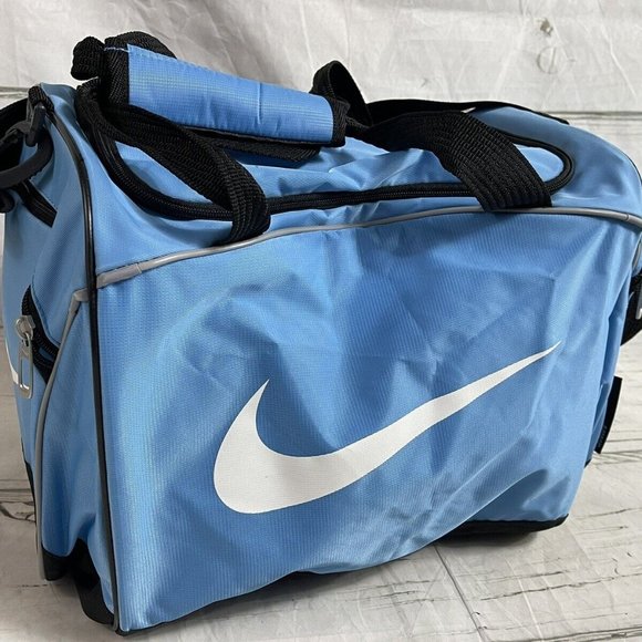 Nike Bags Vintage Nike Baby Blue White Small Medium Duffle Gym Bag